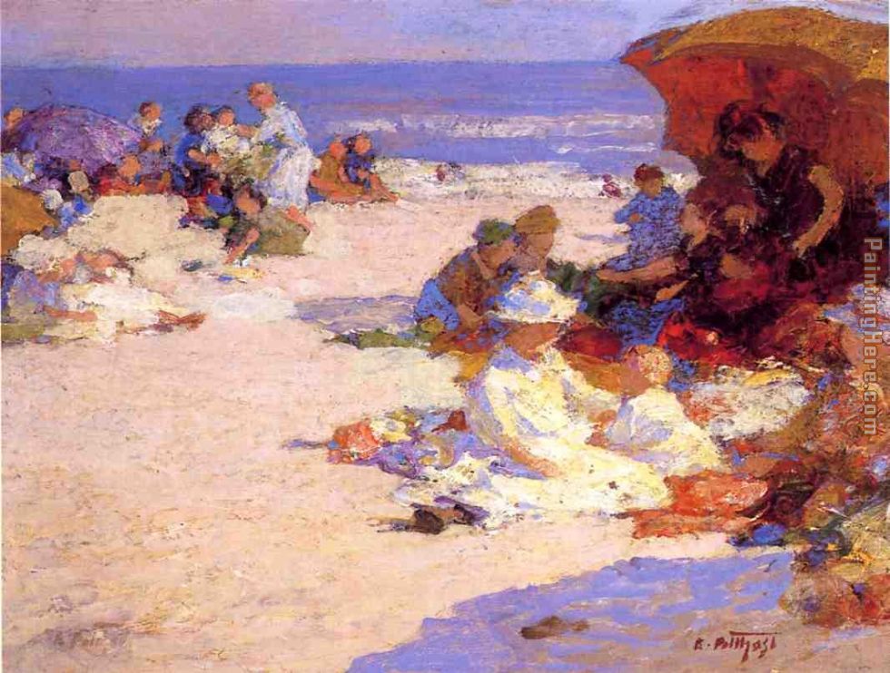 Picknickers on the Beach painting - Edward Henry Potthast Picknickers on the Beach art painting